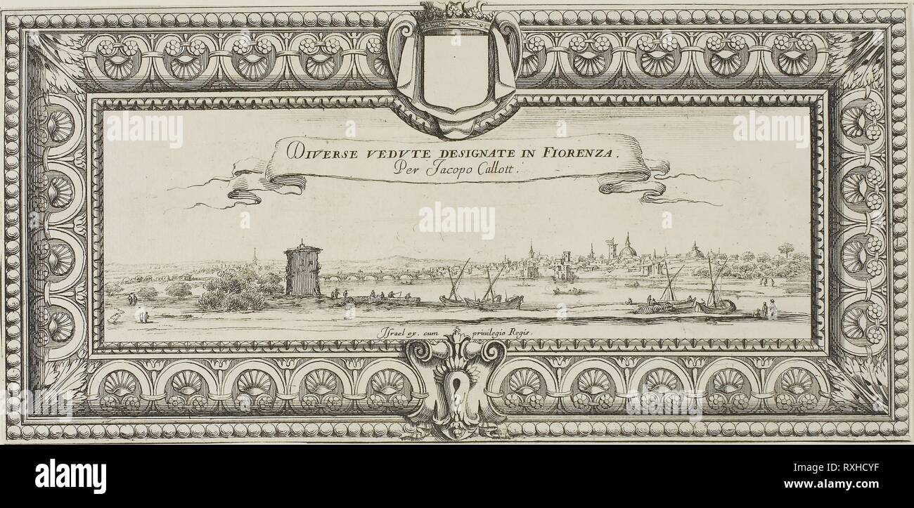 Frontispice, à partir de scènes diverses visant à Florence. François Collignon (français), ch. 1609-1657) ; après Jacques Callot (Français, 1592-1635). Date : 1630. Dimensions : 116 × 241 mm (image/plaque/feuille). Avec gravure gravure sur papier. Origine : France. Musée : le Chicago Art Institute. Banque D'Images