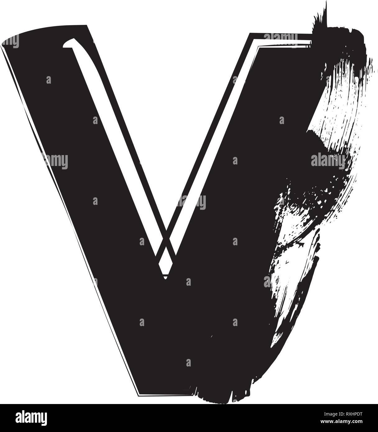 Grunge Font Lettre V vector illustration Illustration de Vecteur