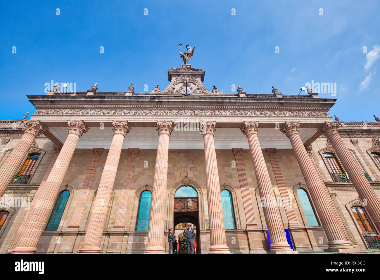 Monterrey, Mexique 11 Décembre 2018 : Monterrey, Macroplaza, Palais du Gouvernement (Palacio del Gobierno) Banque D'Images