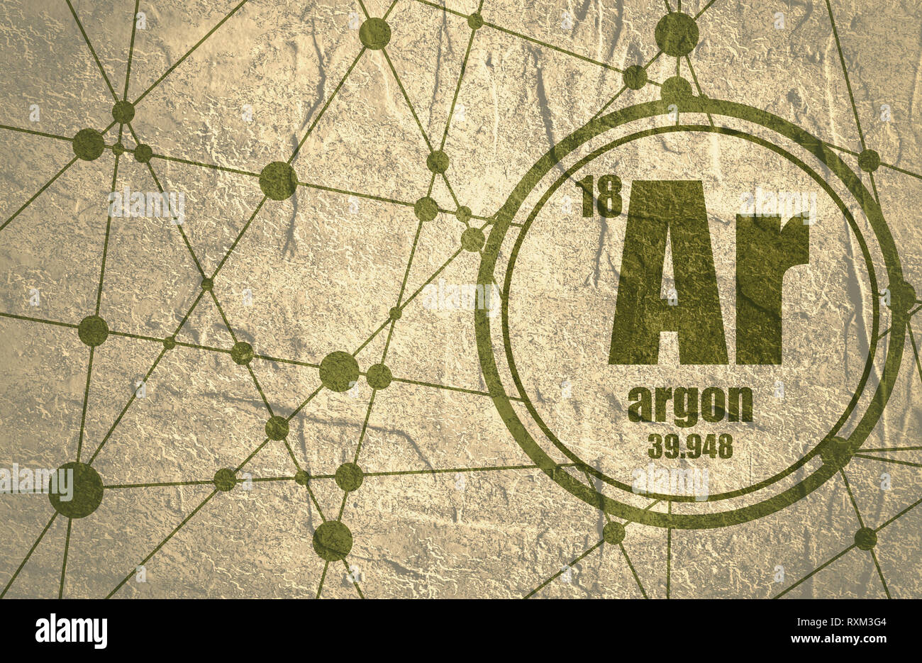 L'élément chimique de l'Argon. Banque D'Images