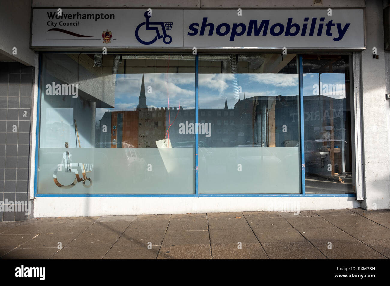 Vide et mobilité désaffectées boutique, Wolverhampton, Royaume-Uni Banque D'Images