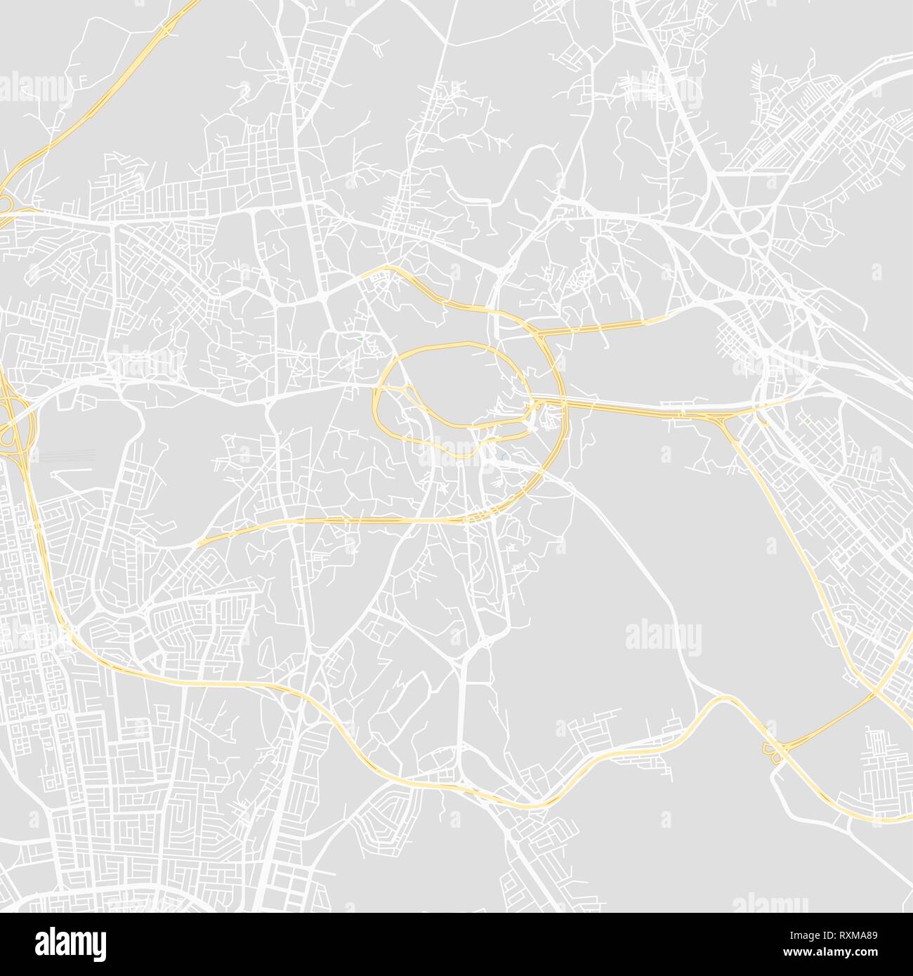 Le centre-ville de carte vectorielle de La Mecque, en Arabie Saoudite. Cette carte imprimable de La Mecque contient des lignes et des formes de couleur classique de masse terrestre, parcs, l'eau, un important Illustration de Vecteur