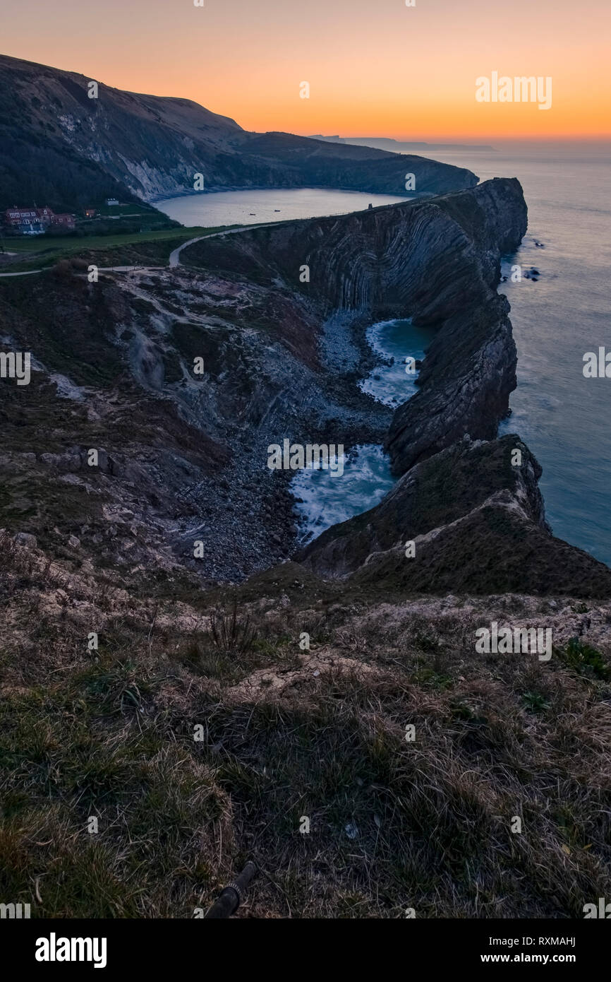 Crique de Lulworth Cove, sur la côte jurassique, Dorset, England, UK Banque D'Images