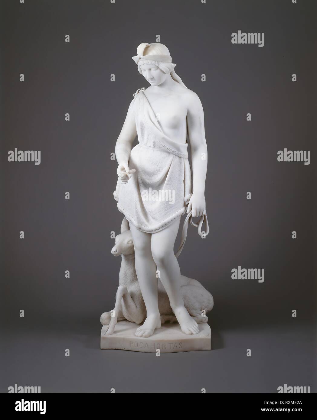 Pocahontas. Joseph Mozier ; American, 1812-1870. Date : 1868. Dimensions : h. 121,8 cm (48 in.). En. Origine : Rome. Musée : le Chicago Art Institute. Banque D'Images
