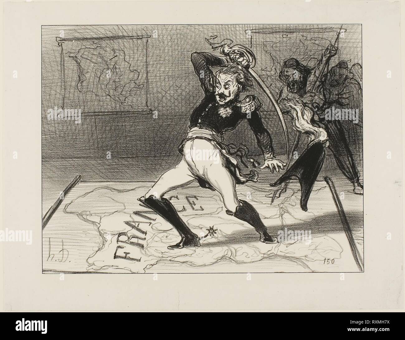 L'Empereur Nicolas travaillant dans son cabinet, la plaque de 94 Actualités. Honoré Daumier Victorin ; français, 1808-1879. Date : 1850. Dimensions : 208 × 269 mm (image) ; 259 × 334 mm (feuille). Lithographie en noir sur papier vélin blanc. Origine : France. Musée : le Chicago Art Institute. Banque D'Images