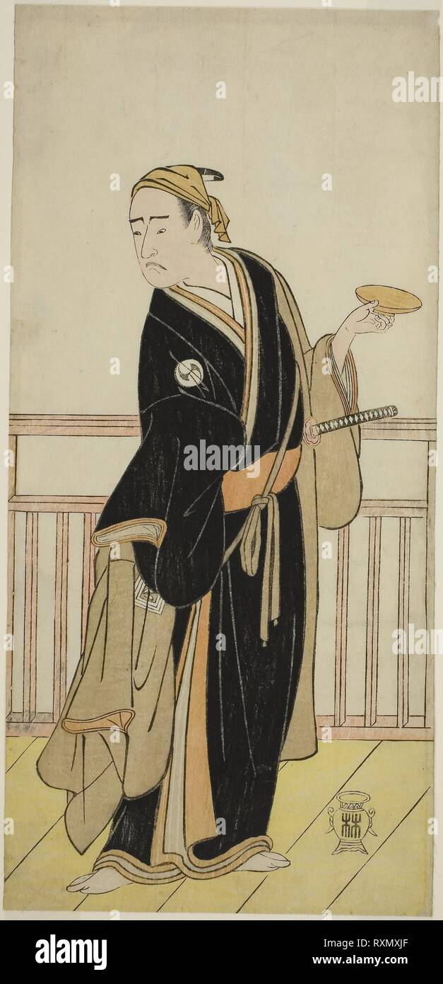 L'Acteur Ichikawa Yaozo III comme Oboshi Yuranosuke dans la pièce Kanadehon Chushingura, joué au Théâtre Nakamura dans le cinquième mois, 1786. Katsukawa Shunsho ? ?  ? ? ; Japonais, 1726-1792. Date : 1781-1791. Dimensions : 31,3 x 14,7 cm (5 5/16 x 12 13/16 in.). Gravure sur bois en couleur ; hosoban. Origine : Japon. Musée : le Chicago Art Institute. Banque D'Images