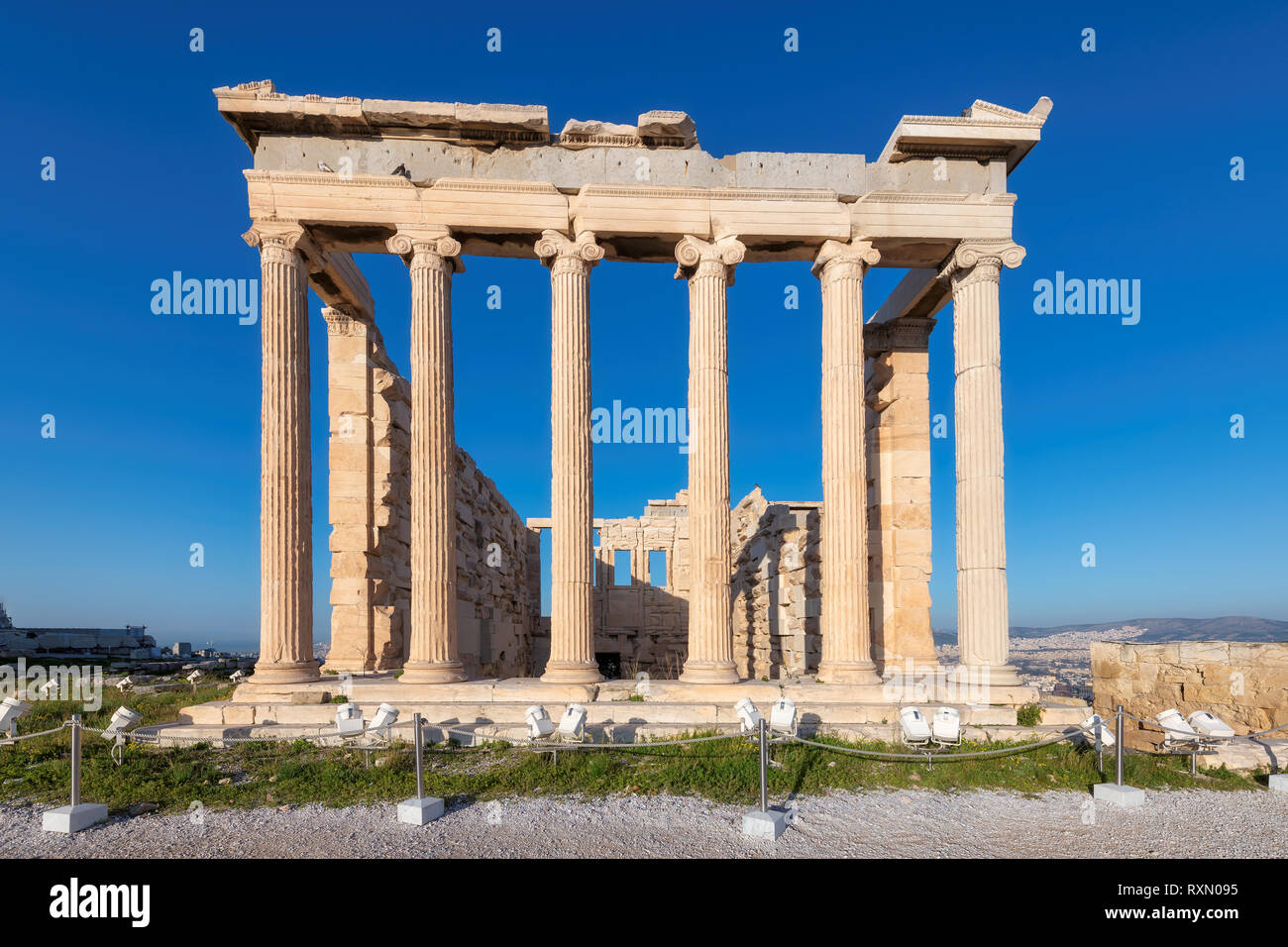 Erechtheion temple sur l'Acropole, Athènes, Grèce Banque D'Images