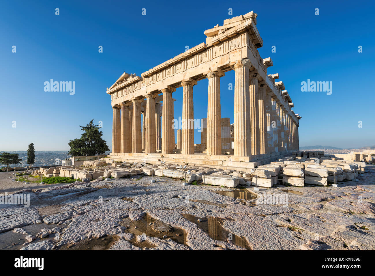 Temple du Parthénon dans Acropole, Athènes, Grèce. Banque D'Images