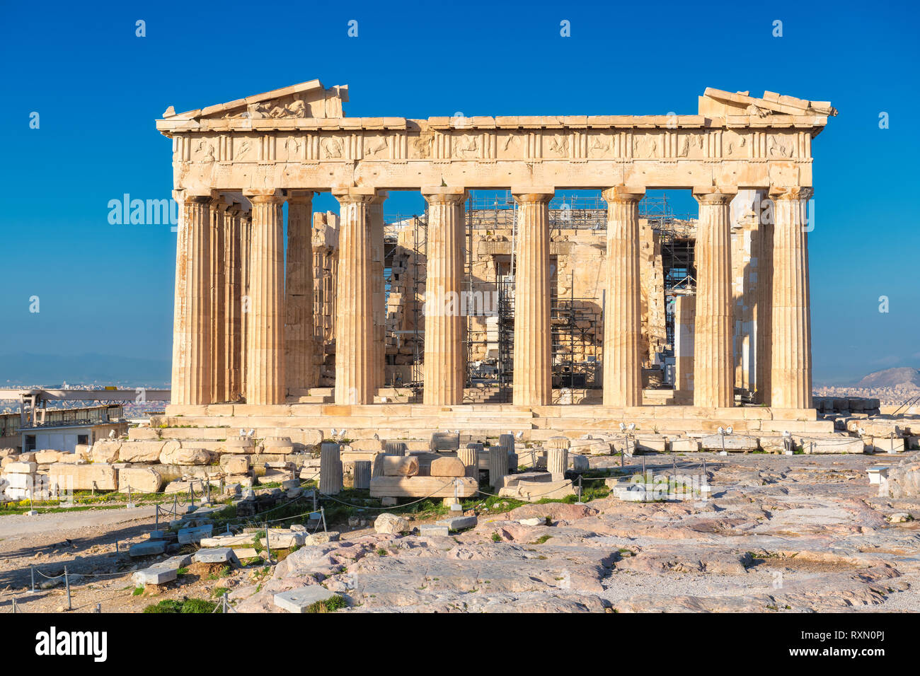 Le Parthénon sur l'acropole d'Athènes, Athènes, Grèce Banque D'Images