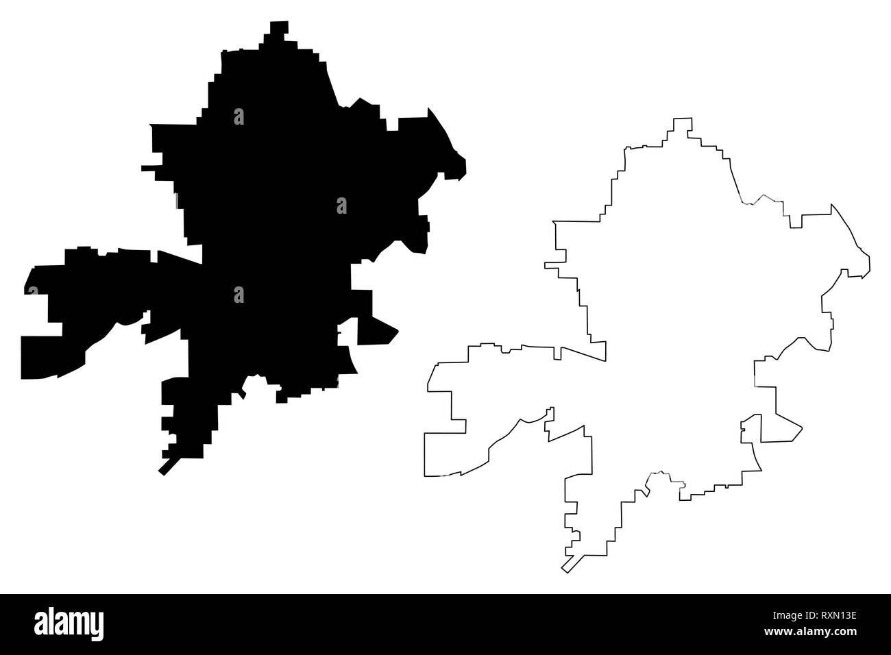 La ville de Fort Wayne (États-Unis villes, United States of America, USA) site vector illustration, scribble sketch Ville de Fort Wayne site Illustration de Vecteur