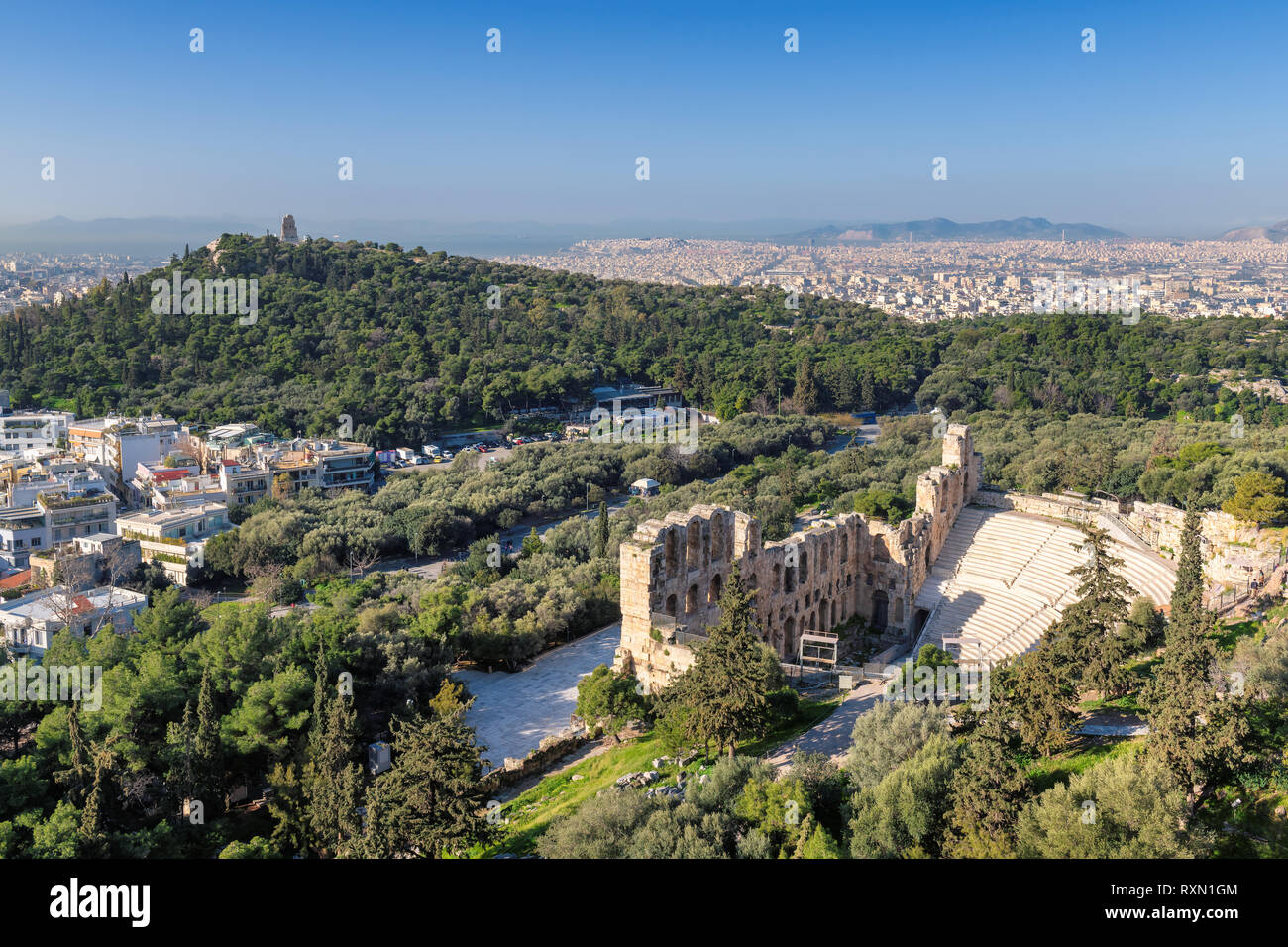 Odéon d'Hérode Atticus, sur la colline de l'Acropole à Athènes, Grèce Banque D'Images