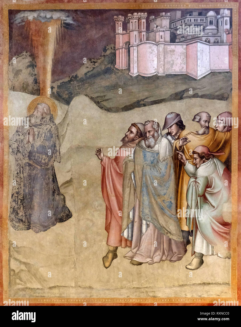 Saint Grégoire trouver par le peuple à l'élection comme Souverain Pontife, fresco par Iacopo Dalmasio Scannabecchi de Santa Maria Novella, P Banque D'Images