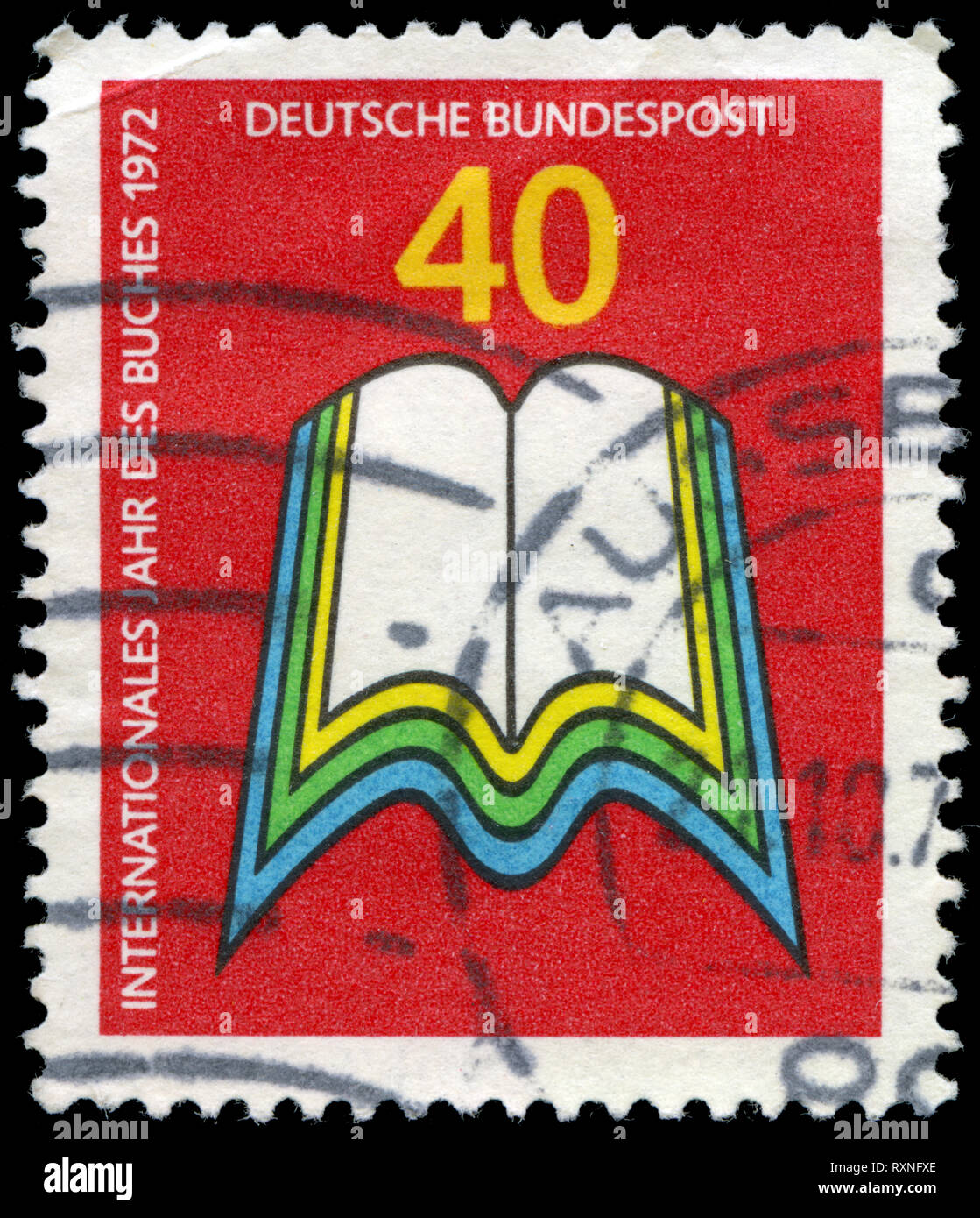 Timbre-poste de la République fédérale d'Allemagne dans l'Année internationale de livres publiés en 1972 Banque D'Images