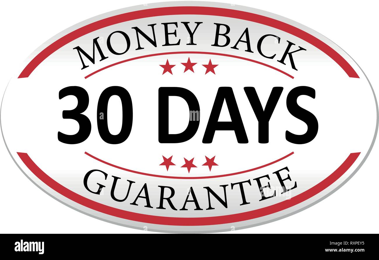 Argent 30 jours label web papier isolé badge Illustration de Vecteur