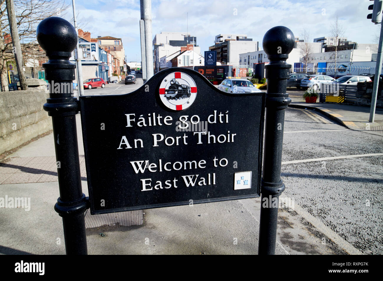 Bienvenue à east wall panneaux Dublin République d'Irlande europe Banque D'Images