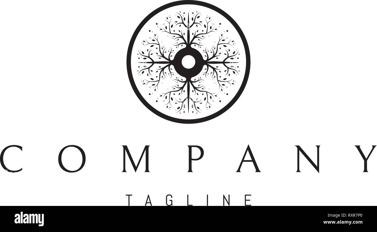 Arbre racines nature origine logo vector design Illustration de Vecteur