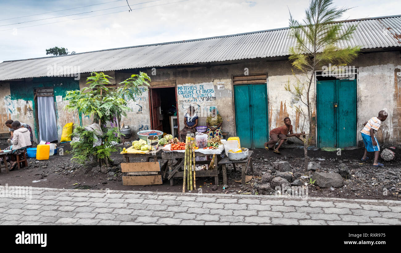 Scène de rue à Goma, République démocratique du Congo Banque D'Images