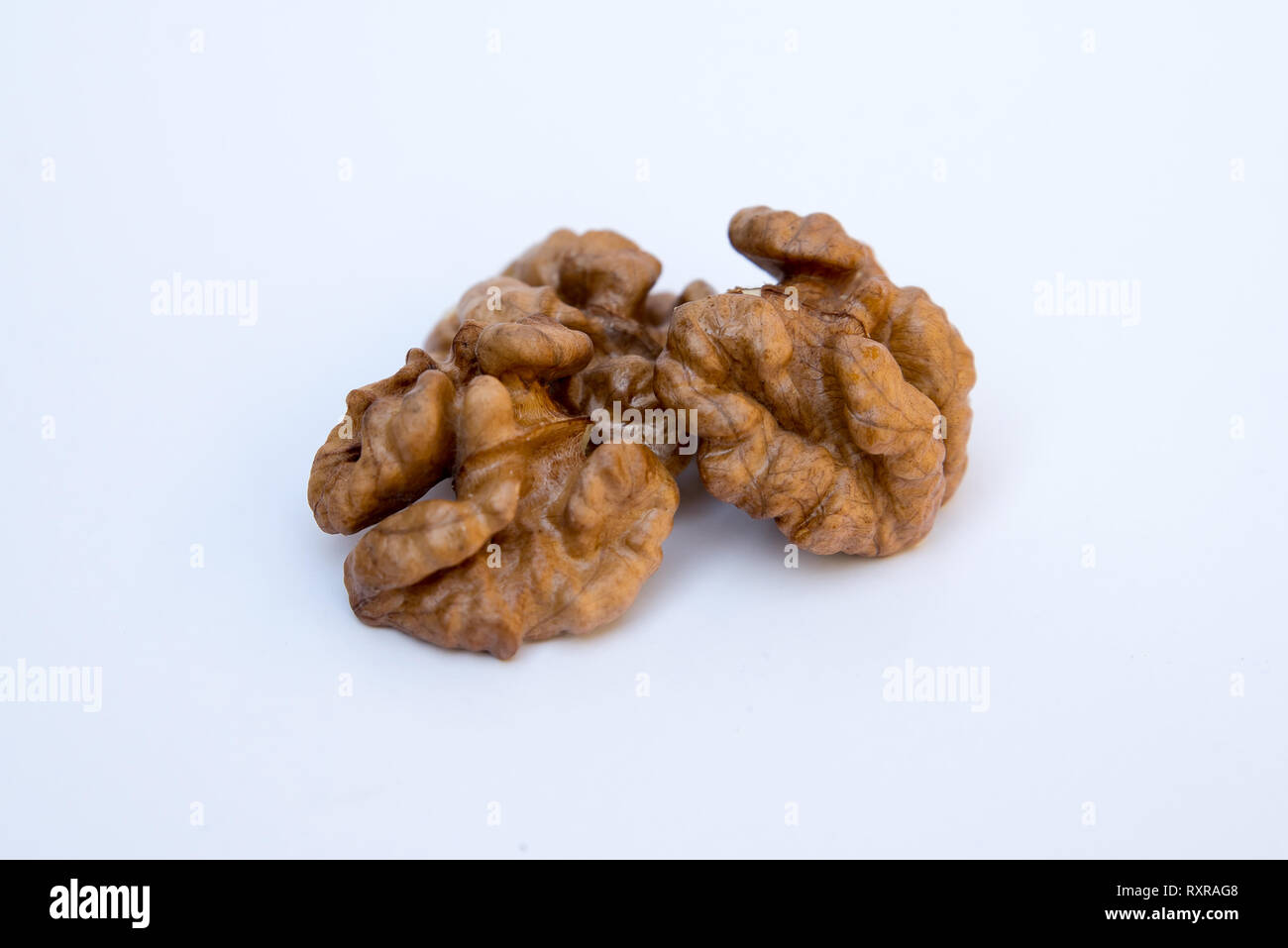 Close-up of les cerneaux de noix. Banque D'Images