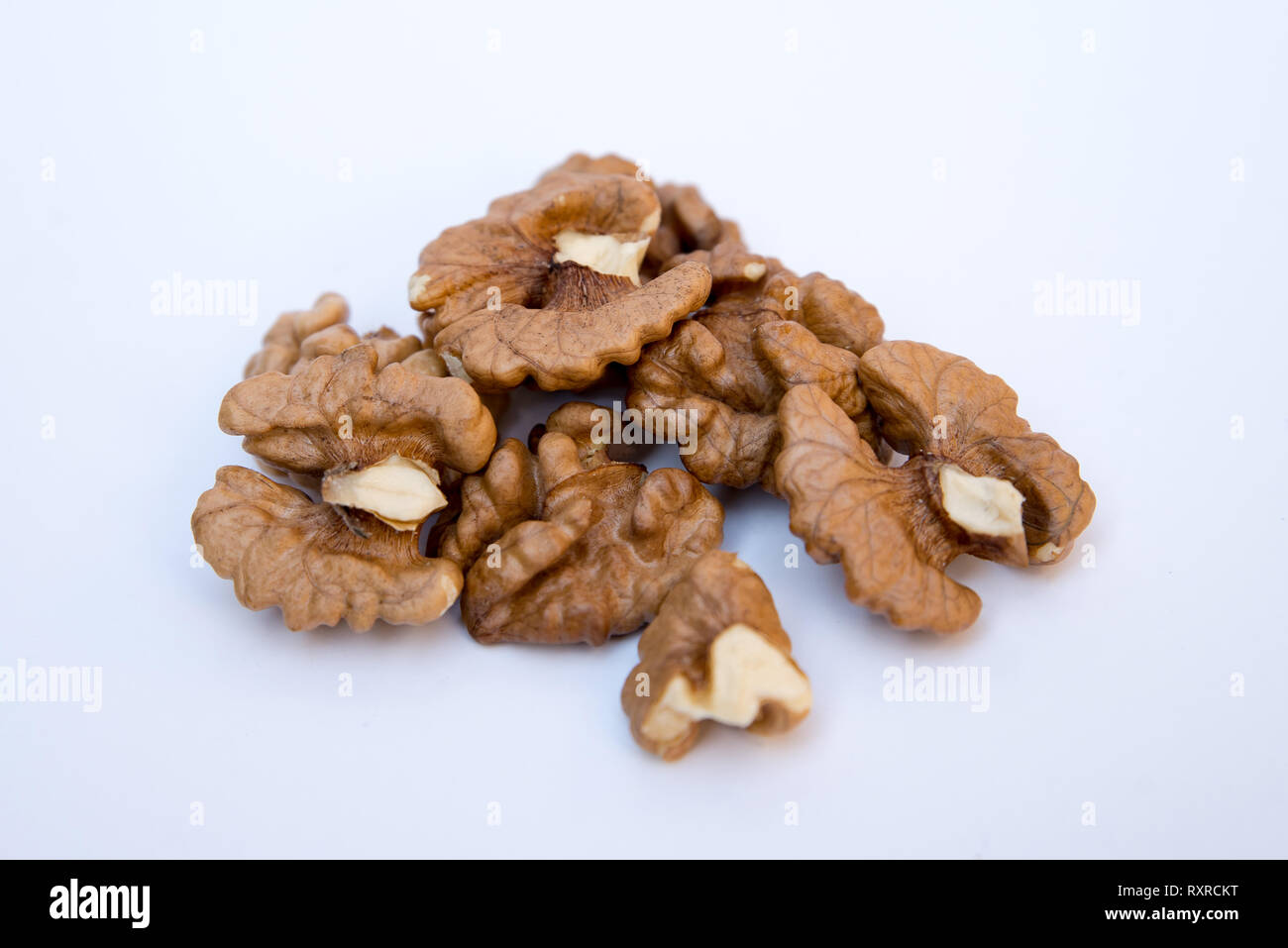 L'alimentation saine et de snack. Les cerneaux de noix. Banque D'Images