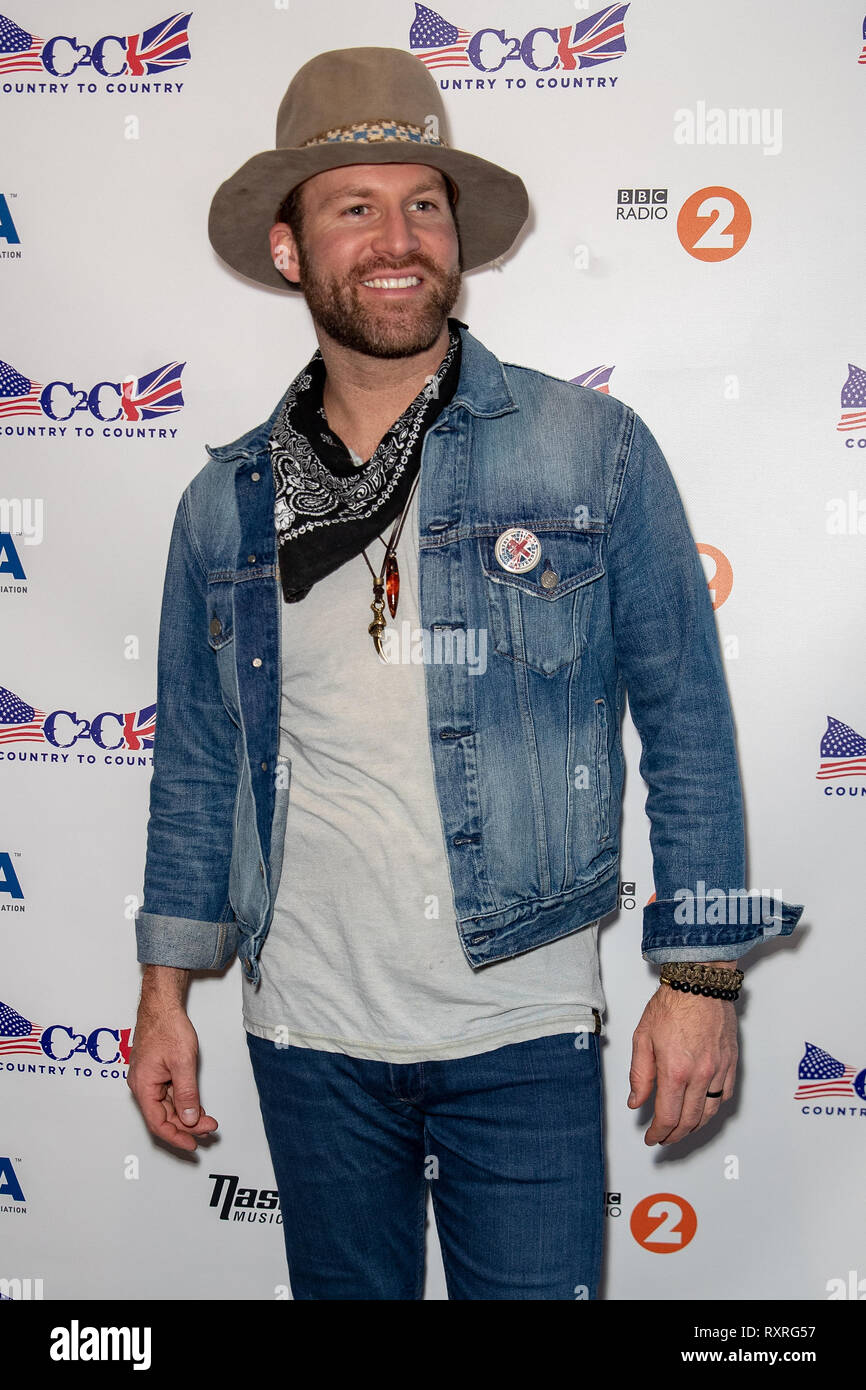 Londres, Royaume-Uni. 10 Mar 2019. Blanc Drake pose backstage sur jour 3 de C2C : un pays à l'autre, à l'O2 Arena, le Crédit : Jason Richardson / Alamy Live News Banque D'Images