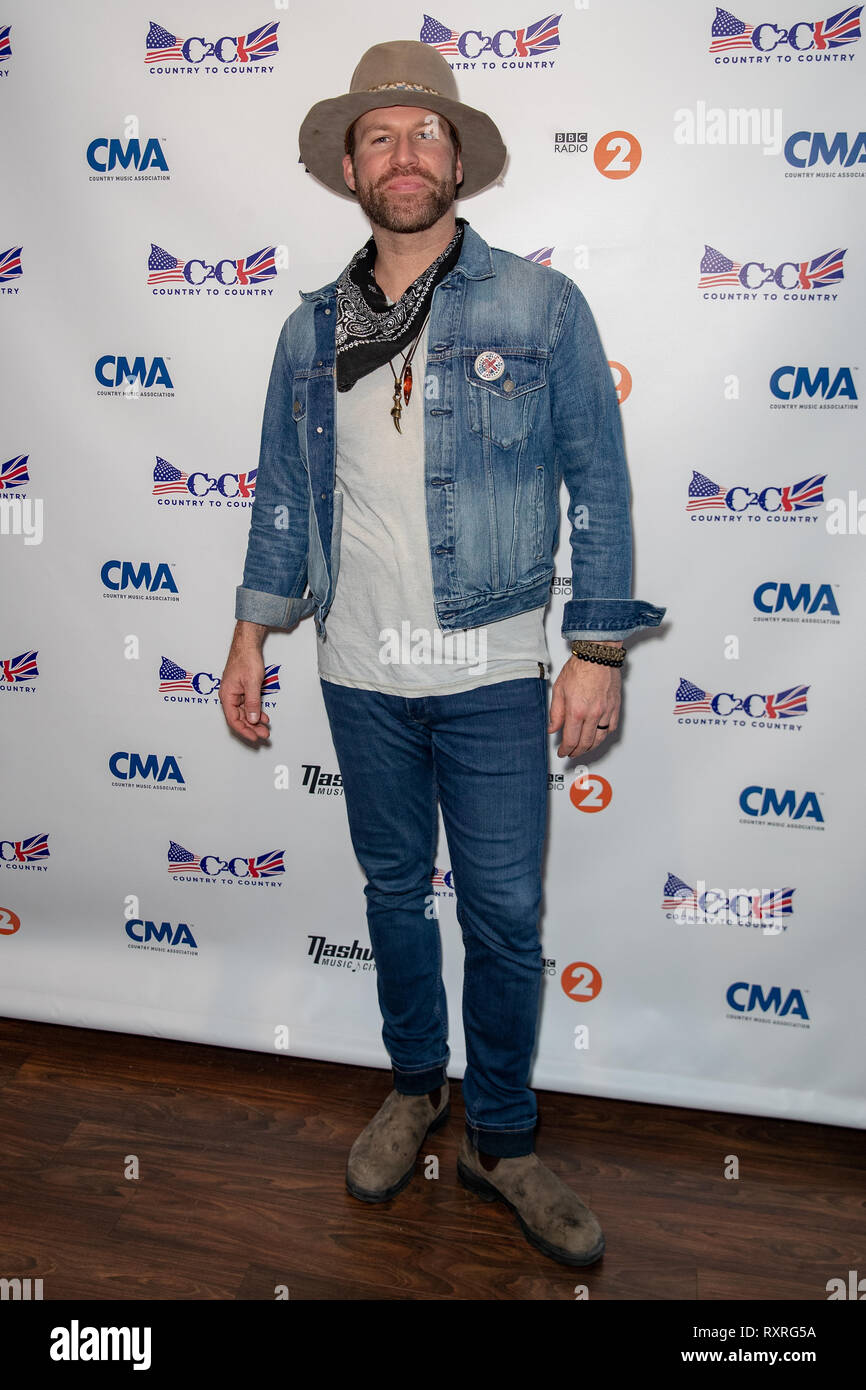 Londres, Royaume-Uni. 10 Mar 2019. Blanc Drake pose backstage sur jour 3 de C2C : un pays à l'autre, à l'O2 Arena, le Crédit : Jason Richardson / Alamy Live News Banque D'Images