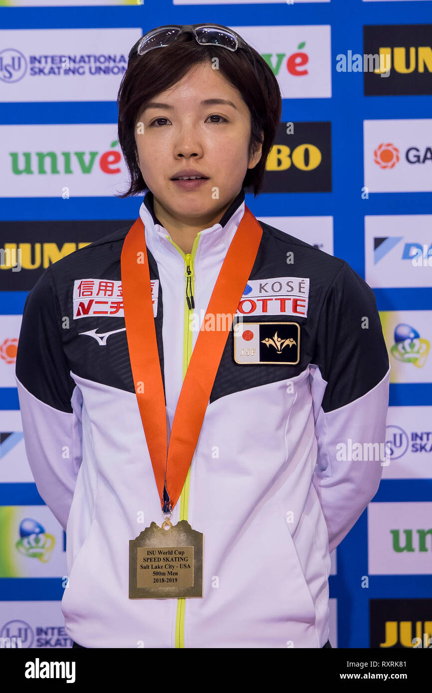 SALT LAKE CITY, Utah Olympic Oval, 09-03-2019 La saison 2018 / 2019 , ISU Patinage , Worldcup finale. 500m mesdames,Nao Kodaira lors de finales de la Coupe du monde ISU 9 mars Banque D'Images