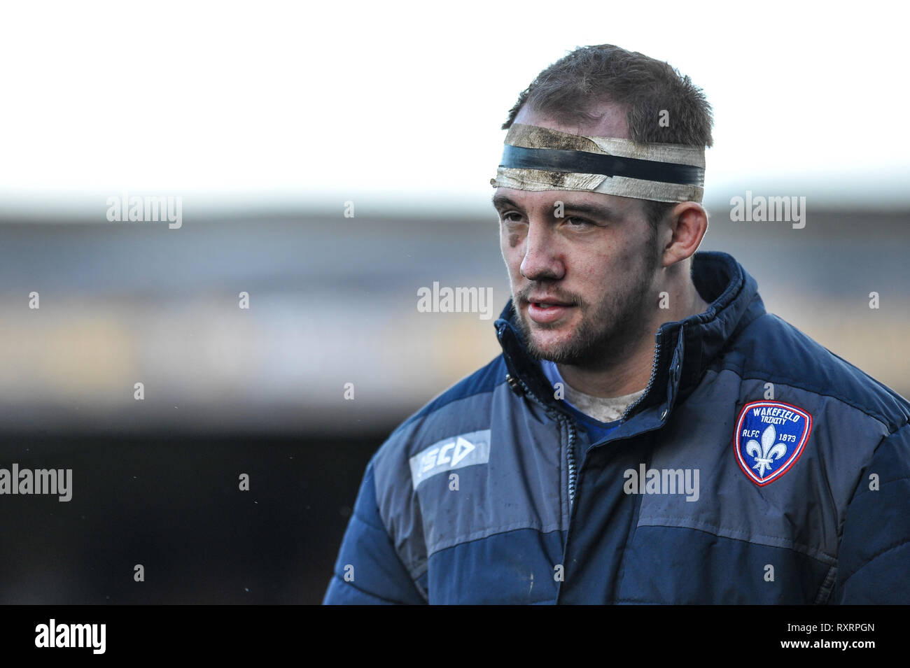 Wakefield, Royaume-Uni. 10 mars 2019. Fusée Mobile Stadium, Wakefield, Angleterre ; Rugby League Super League Betfred, Wakefield Trinity vs Hull Kingston Rovers ; Wakefield Trinity's George King. Credit : Dean Williams/Alamy Live News Banque D'Images