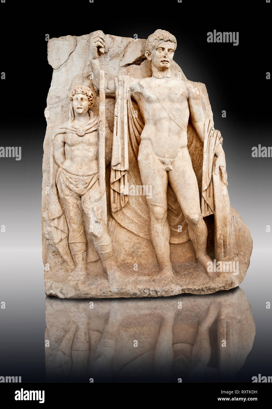La sculpture de l'Empereur romain Tibère et le barbare captif. Musée Archéologique d'Aphrodisias, Turquie Banque D'Images