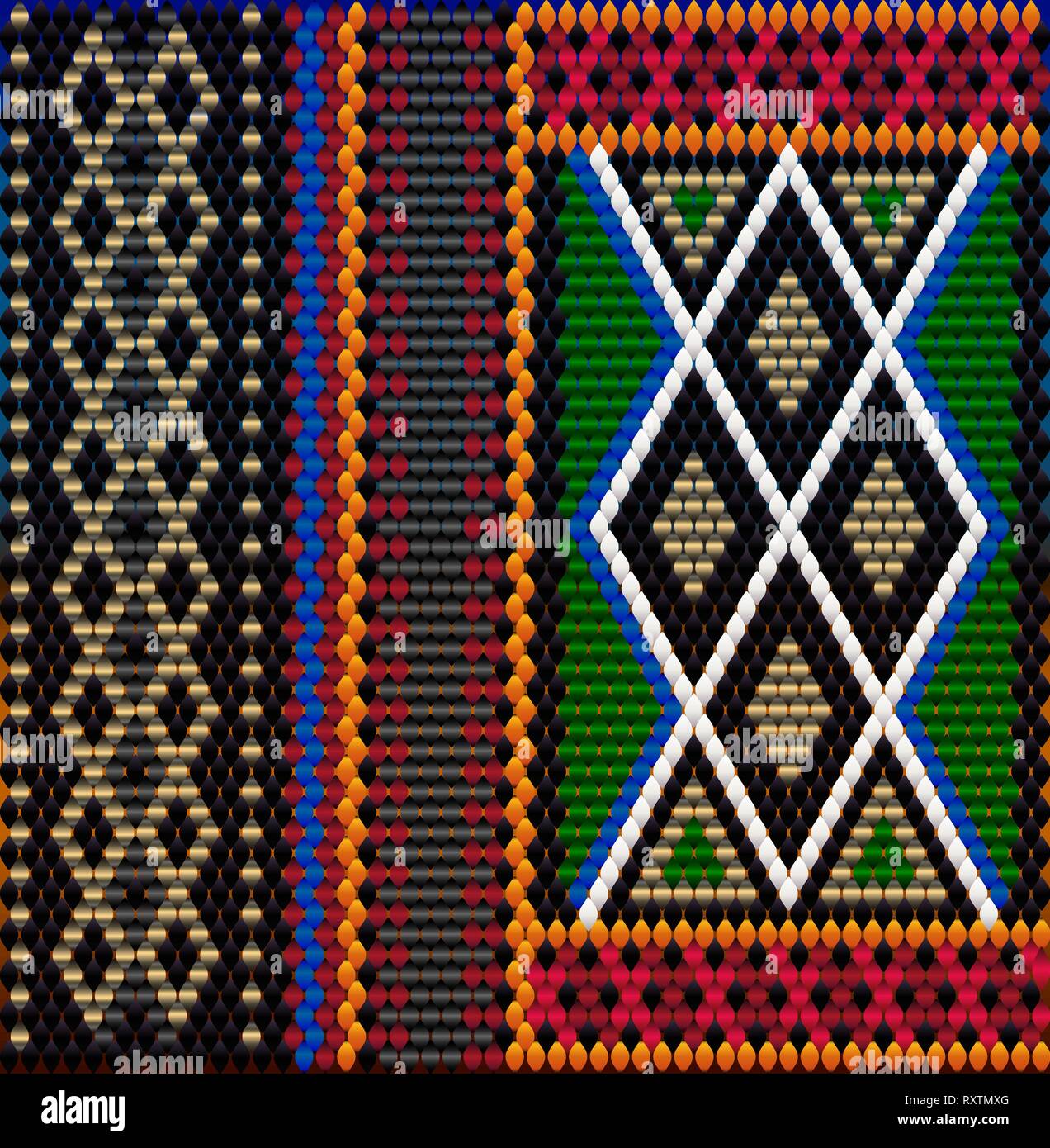 Motif sur tissu Bédouin Sadu. Coloré, lumineux et attrayant, la tenue d'un regard, d'inspiration. Illustration de Vecteur