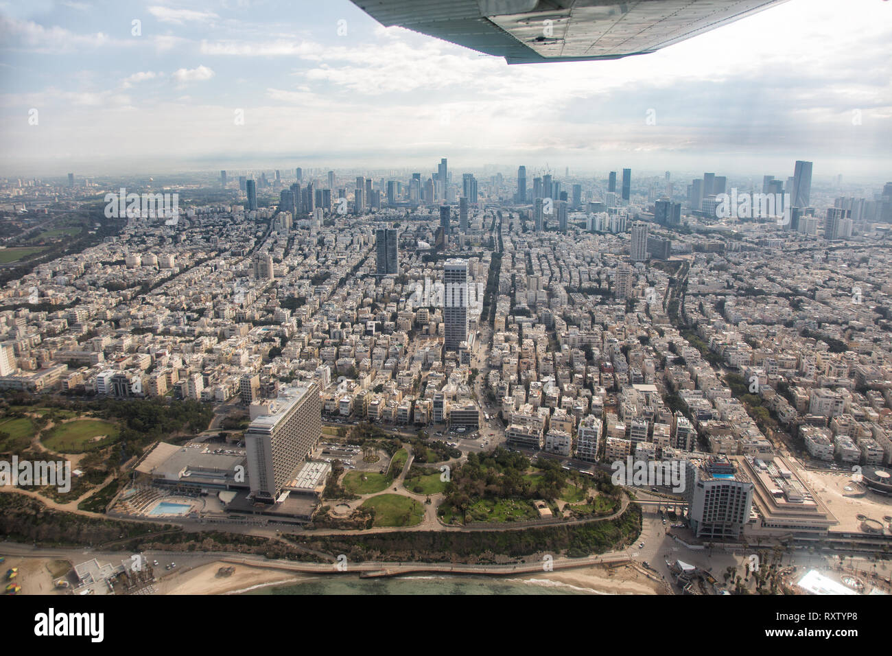 Tel Aviv, Israël - 24 Février, 2019 : vue panoramique sur Tel Aviv de Jaffa. Banque D'Images