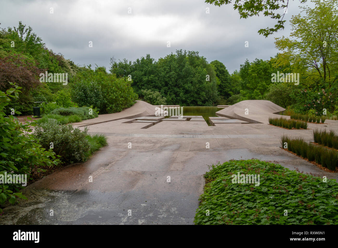 L'American Garden au Mémorial de Caen (Mémorial de Caen), Normandie, France. Banque D'Images