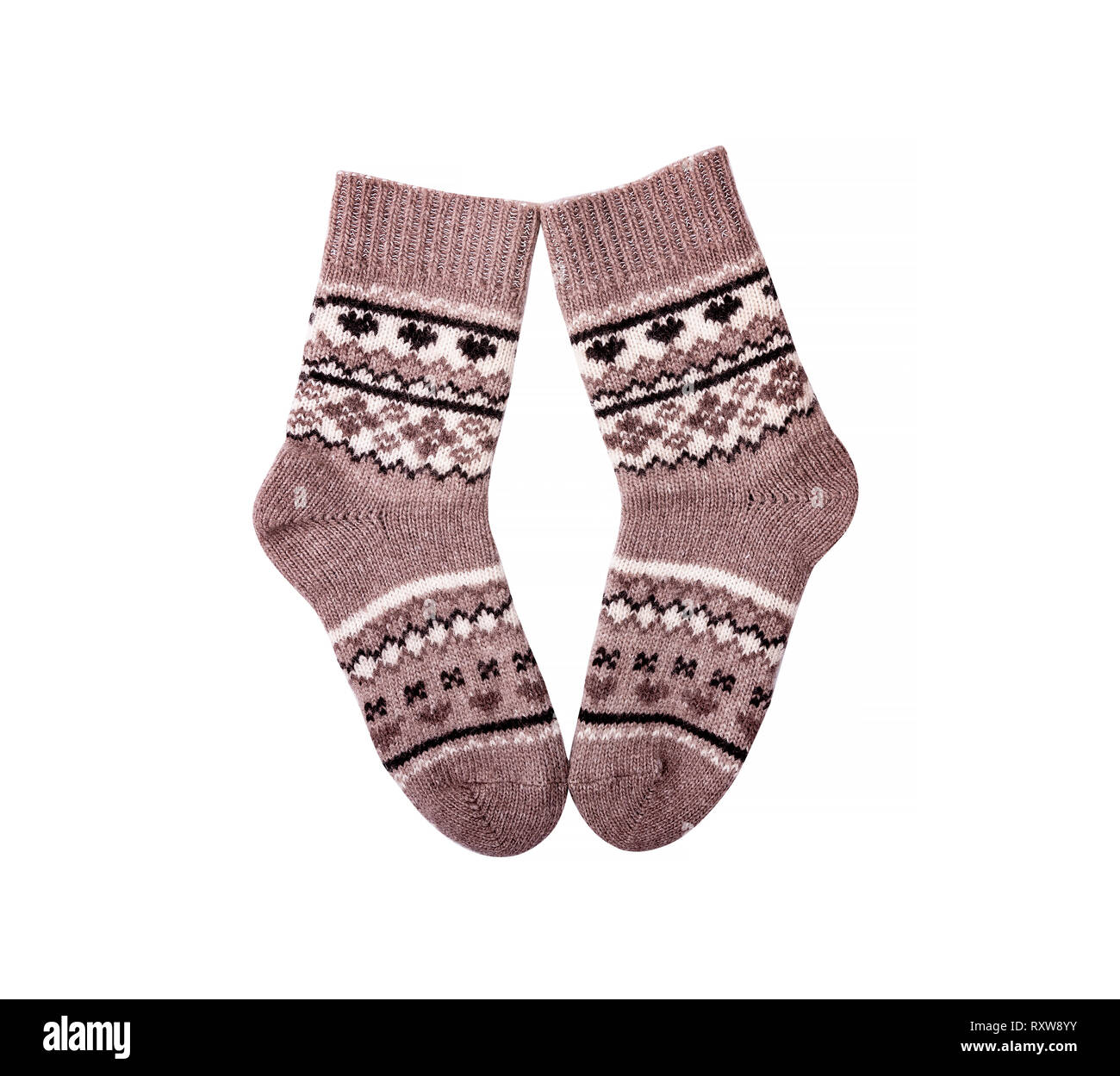 Paire de chaussettes d'hiver chaud isolé. Banque D'Images