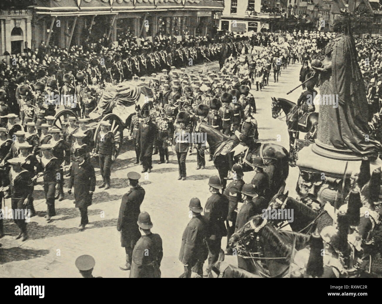 La procession funéraire du roi Édouard VII à Windsor Banque D'Images