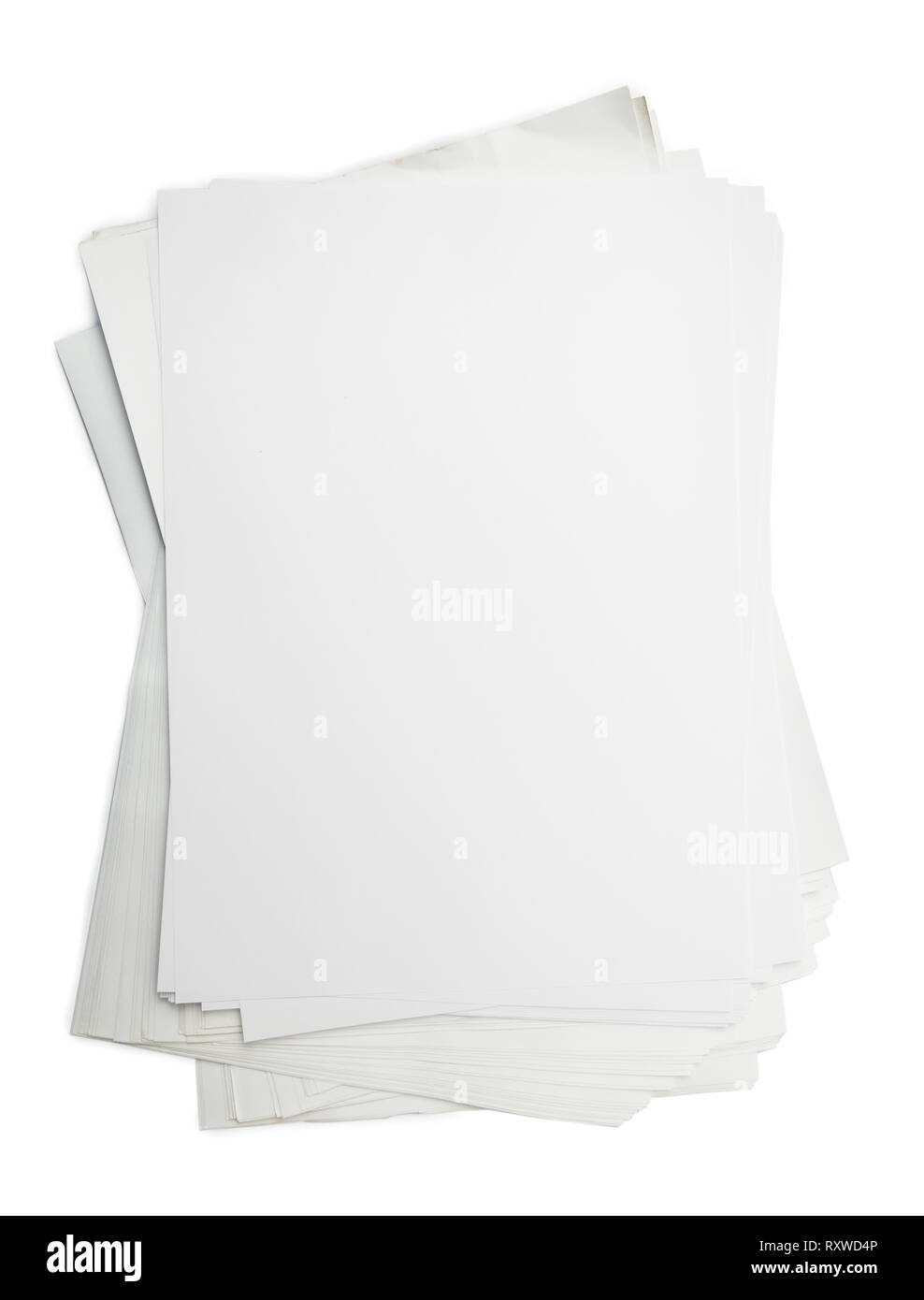 Blanc modèle papier isolé sur fond blanc avec Clipping Path Banque D'Images