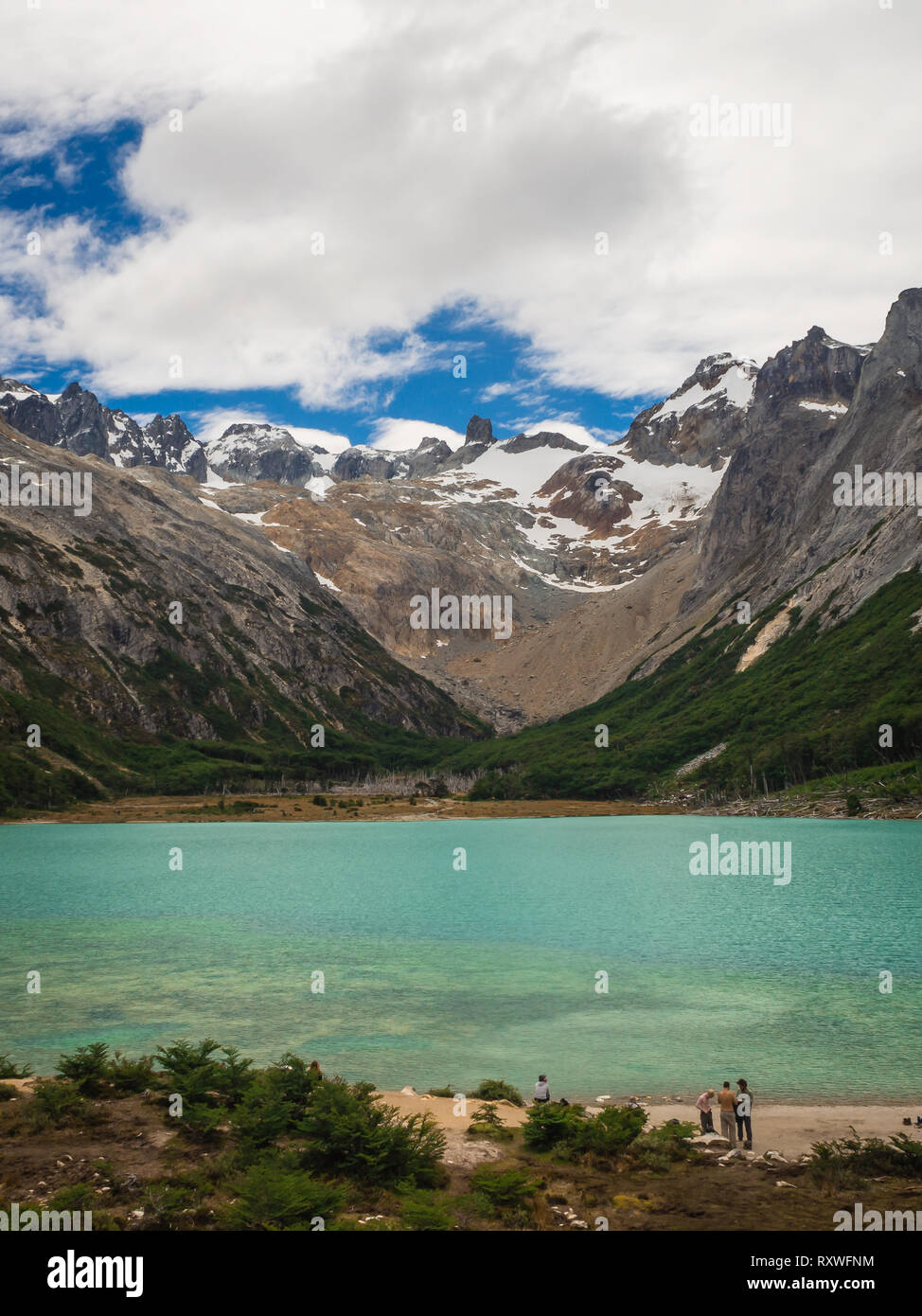 Laguna esmeralda la Patagonie argentine Ushuaia Tierra del Fuego, vue panoramique Banque D'Images