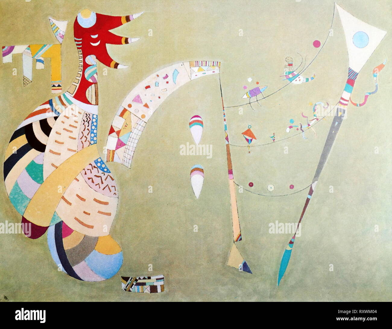 Swinging' et de l'huile sur toile, 1942 laque, par Vassily Kandinsky (1866 - 1944), peintre et théoricien de l'art russe. Kandinsky est généralement reconnu comme le pionnier de l'art abstrait Banque D'Images