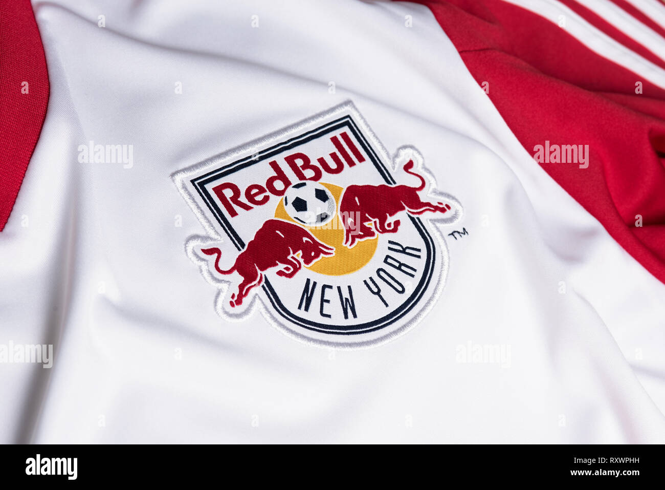 Close up of New York Red Bull New Jersey. Banque D'Images