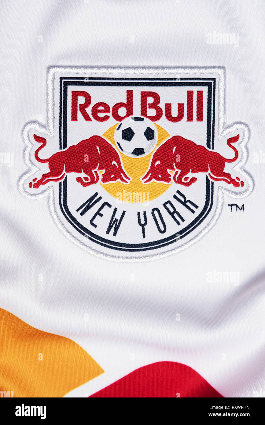Close up of Red Bull New York Accueil New Jersey. Banque D'Images