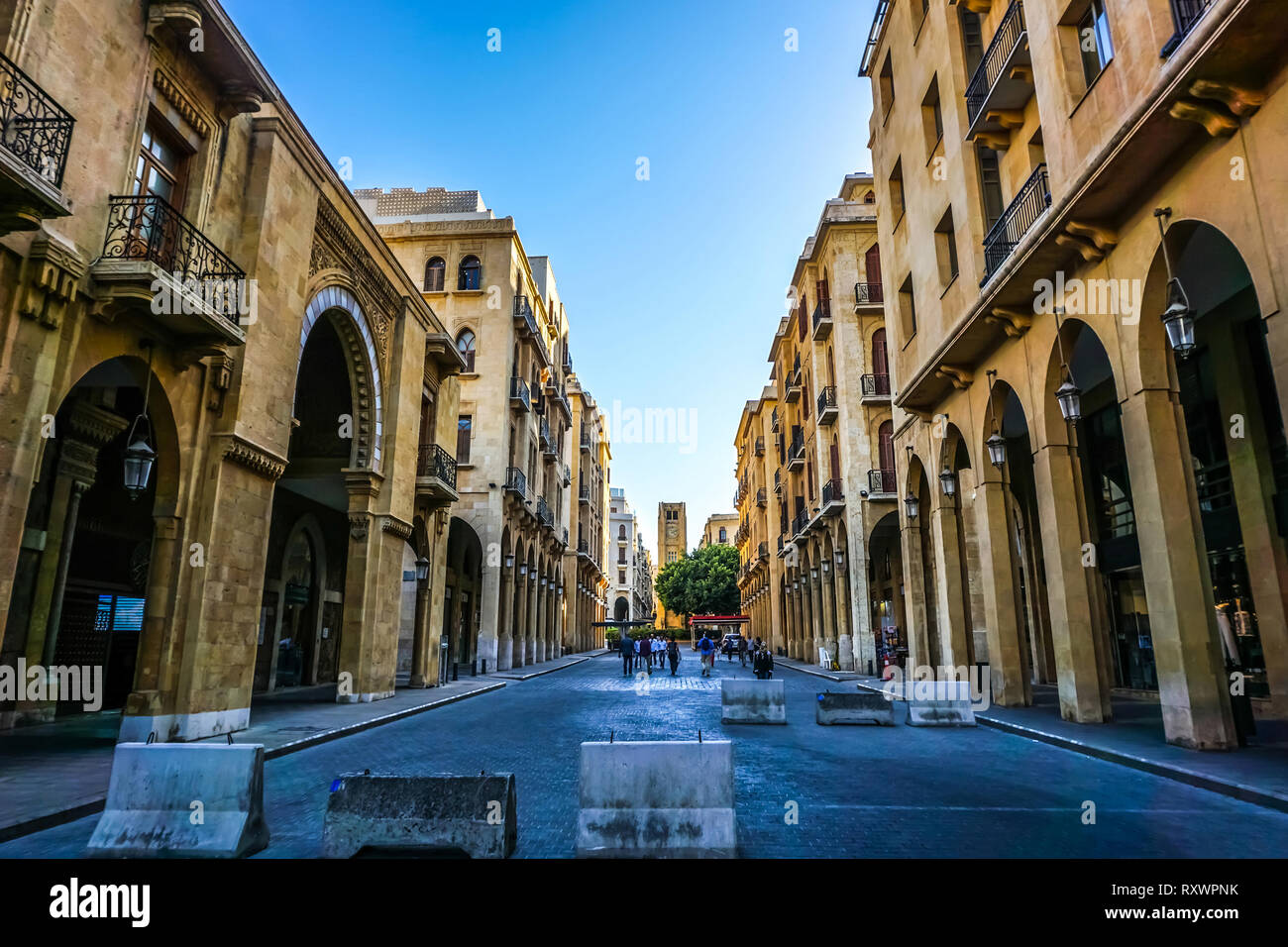 Beyrouth Place De L'Etoile Nijmeh Square Street Clock Tower Banque D'Images