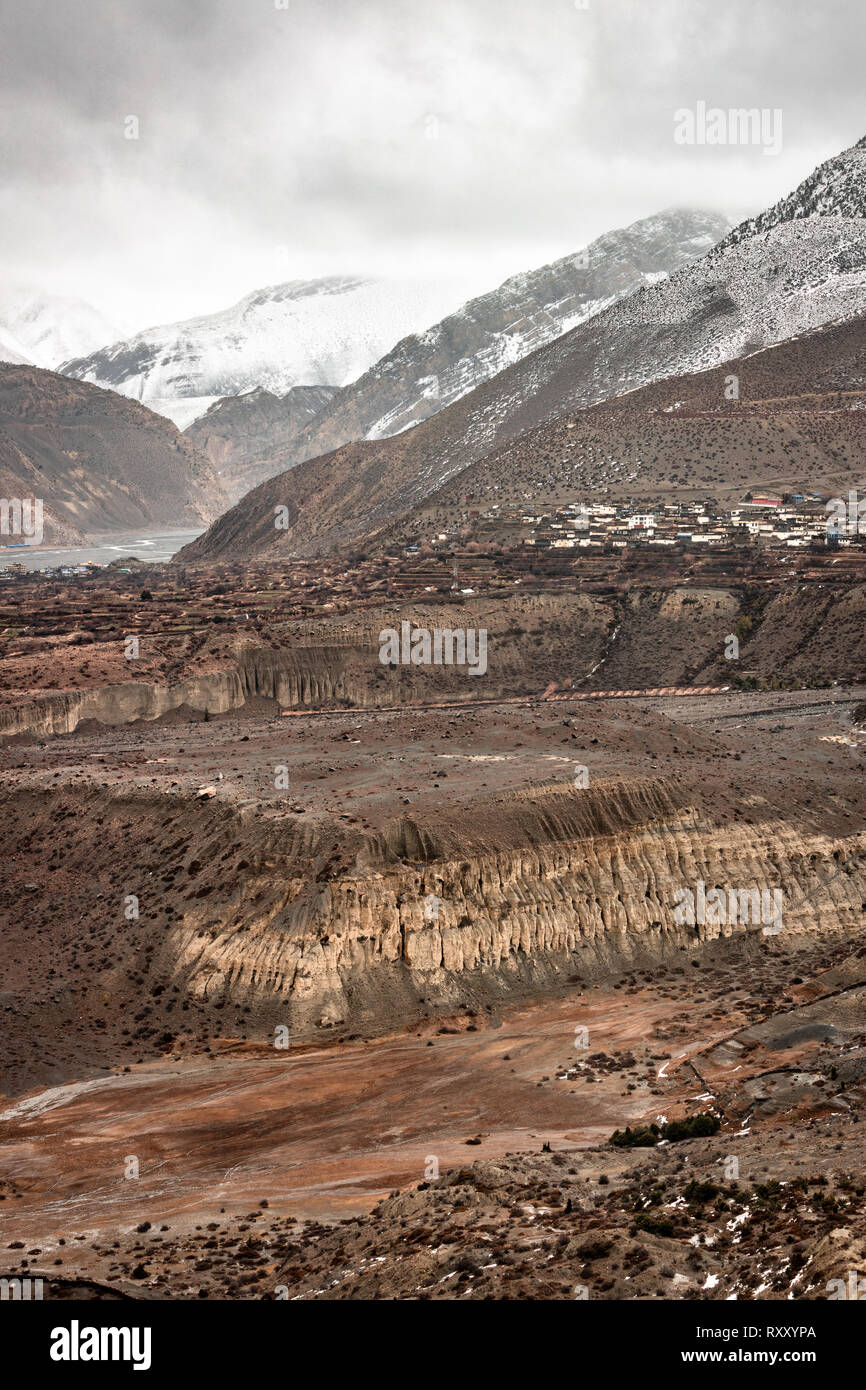 Le magnifique paysage de la Mustang au Népal Banque D'Images