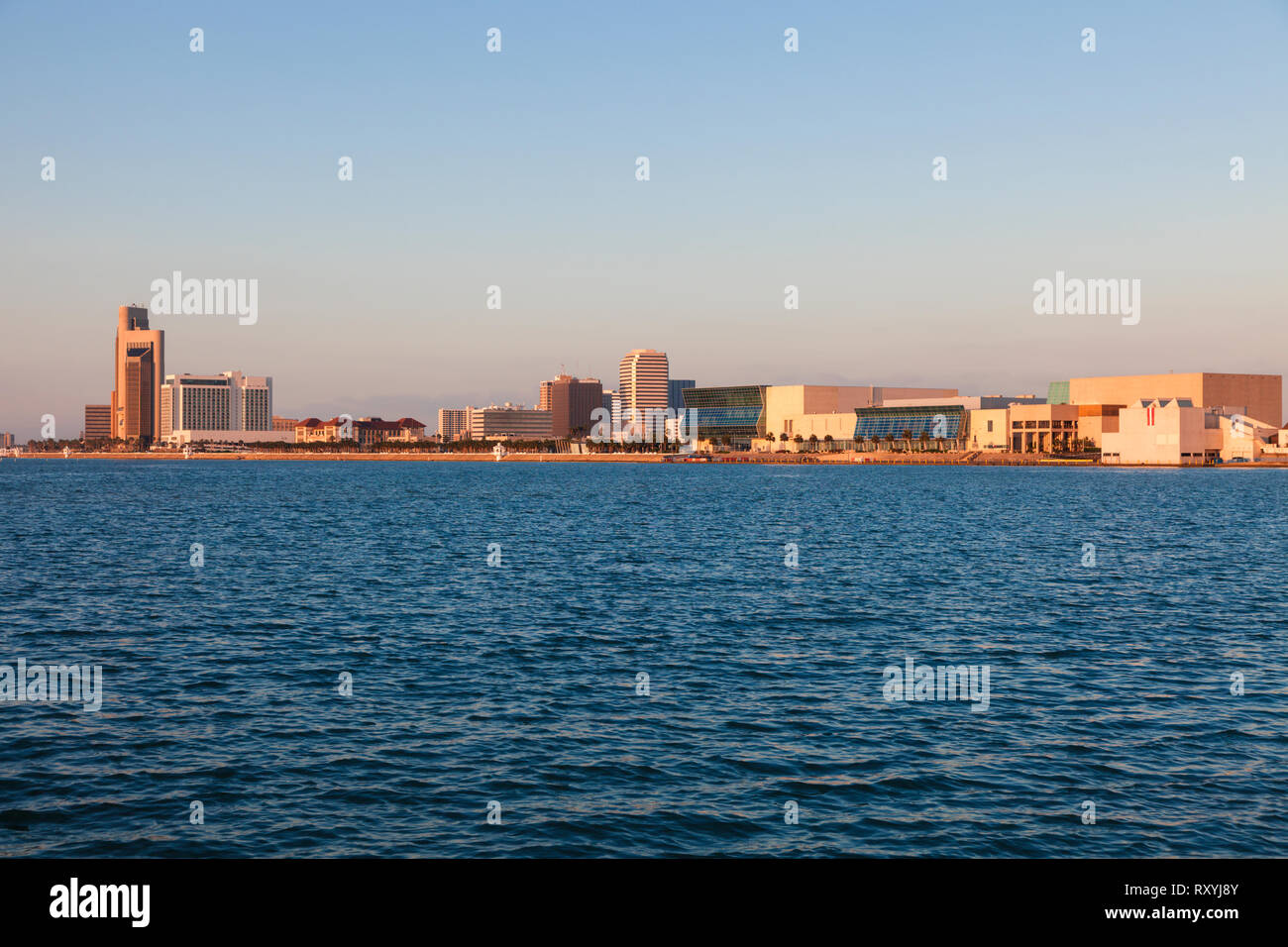 Panorama de Corpus Christi au lever du soleil. Corpus Christi, Texas, États-Unis. Banque D'Images