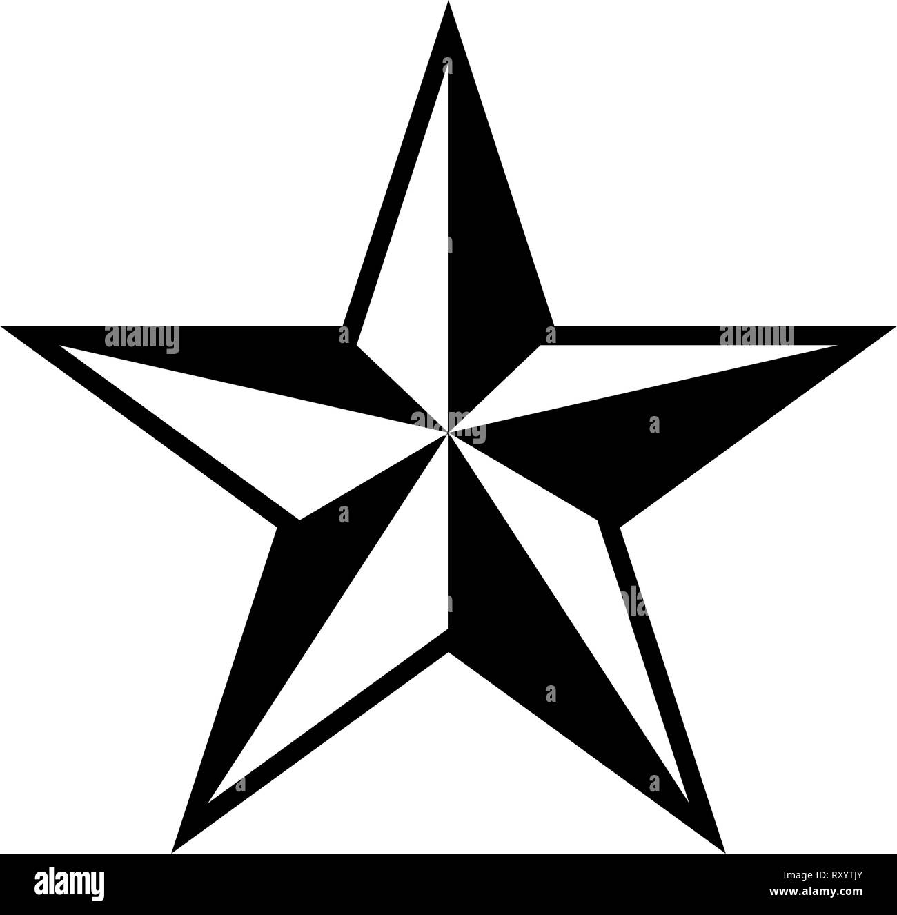 Cinq étoiles étoile pentagonale coins couleur noir style télévision illustration vectorielle simple image Illustration de Vecteur