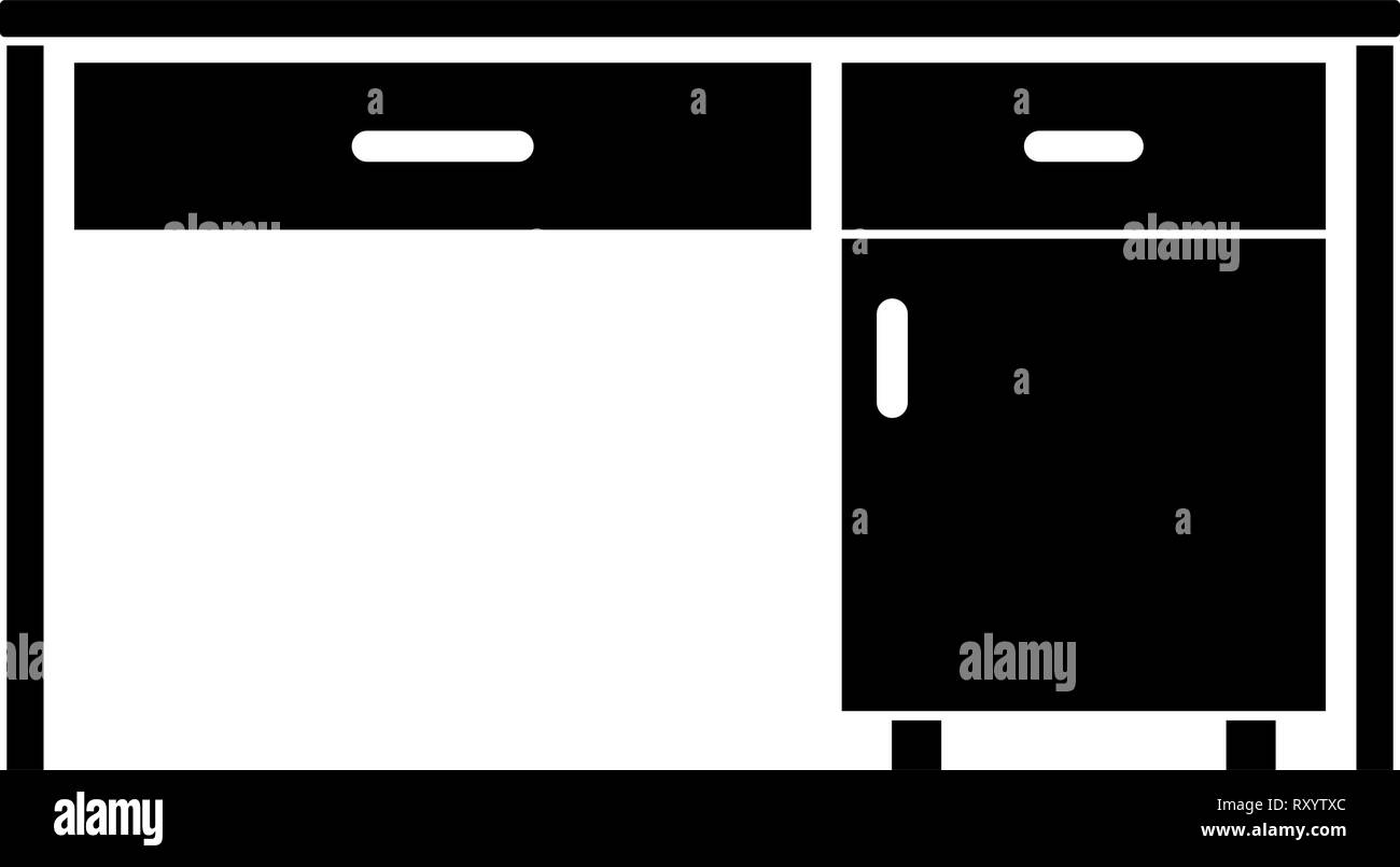 24 business office bureau table écrite au travail icône concept illustration vectorielle couleur noir style plat simple image Illustration de Vecteur