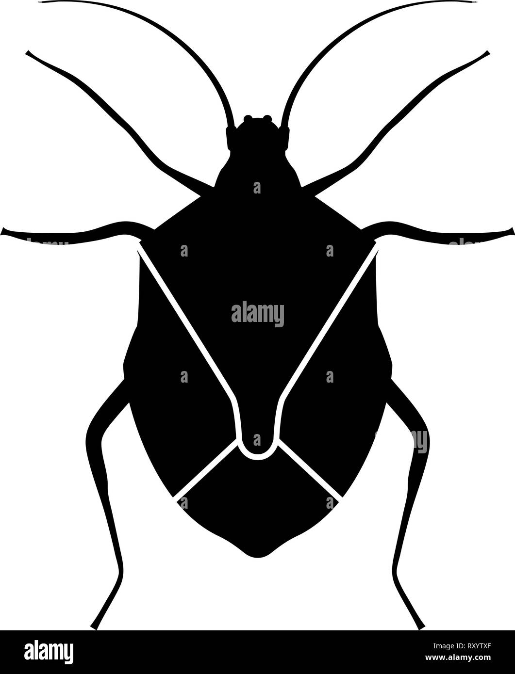 Punaise punaise vrai bug bugs Hemipterans icône insecte vecteur de couleur noire style télévision illustration simple image Illustration de Vecteur