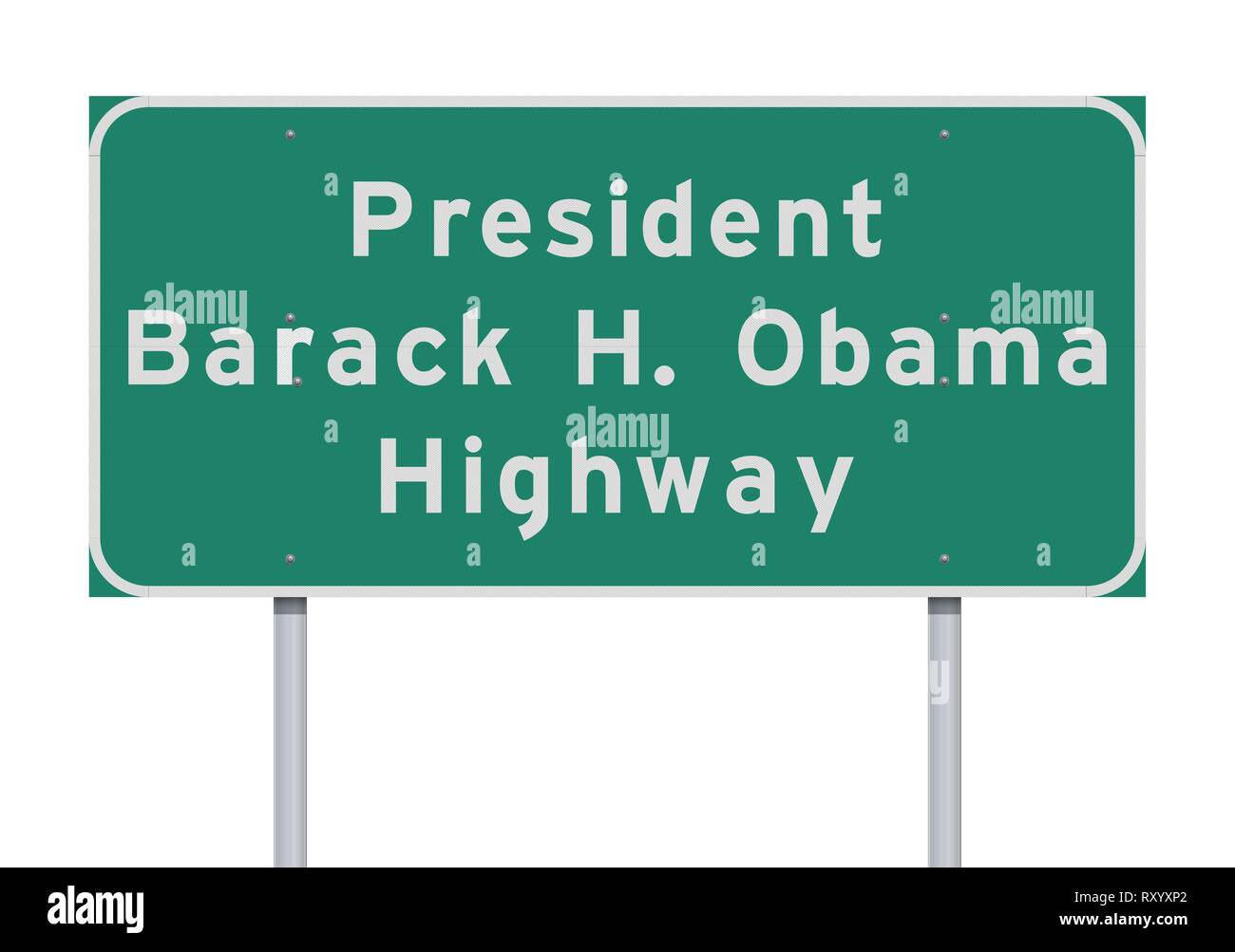 Vector illustration de l'autoroute le président Barack Obama panneau vert Illustration de Vecteur