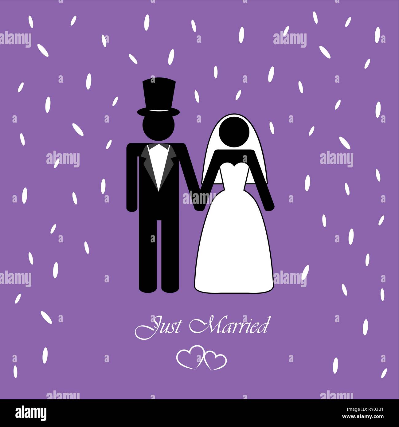 Couple de mariage avec pictogrammes illustration vectorielle de base de riz Illustration de Vecteur