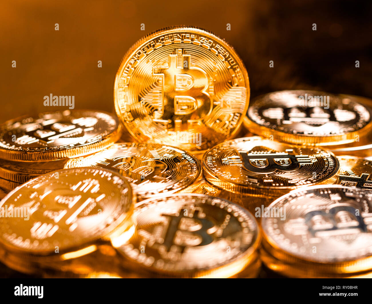Bitcoin d'or. Concept des affaires Banque D'Images