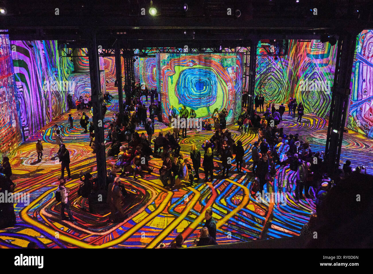 France, Paris (75), Gustav Klimt art numérique exposition au Göteborg (se des Lumières Banque D'Images