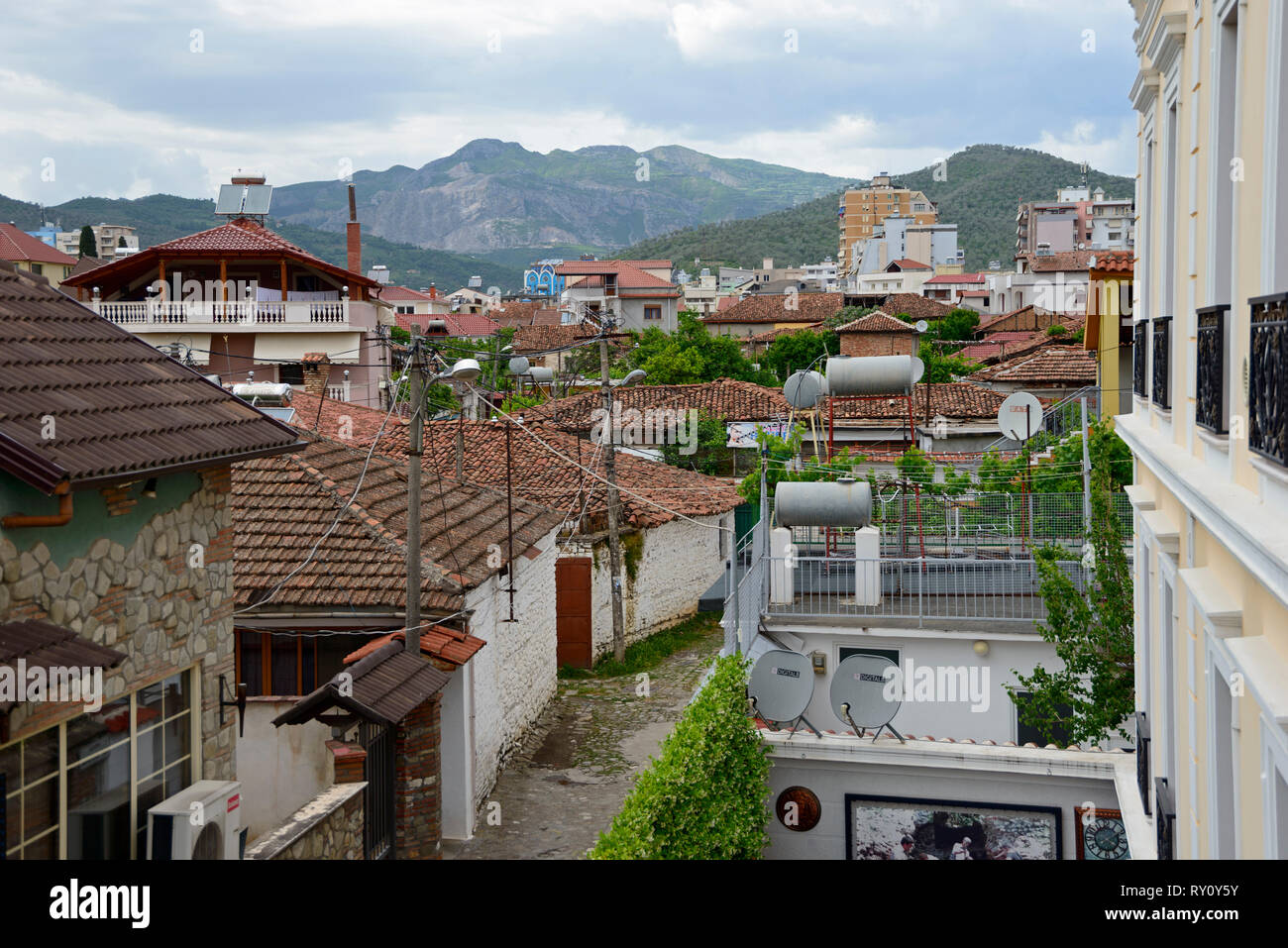 Vieille ville, Elbasan, Albanie, Elbasani Banque D'Images