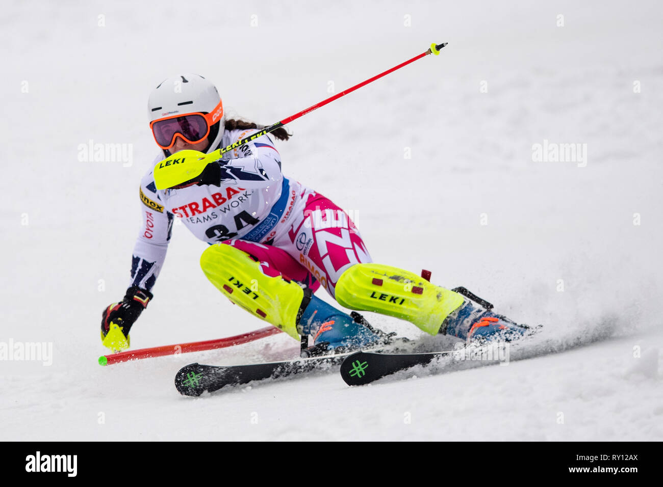 République tchèque Gabriela Capova participe à la Coupe du Monde de ski alpin (slalom femmes) à Spindleruv Mlyn, République tchèque, le 9 mars 2019. (CTK Photo/David Tanecek) Banque D'Images